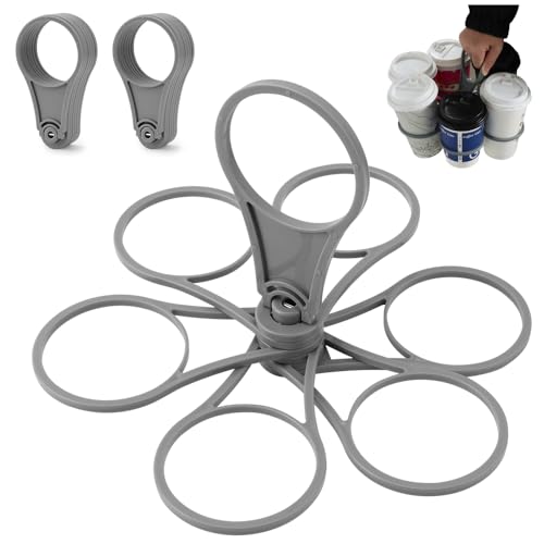 WALLFID 2er-Pack Super Carry Getränkehalter für 6 Becher | Kaffee, Softdrinks, Pints, Bier zum Mitnehmen | Robust und wiederverwendbar für Festivals, Sportveranstaltungen und Konzerte