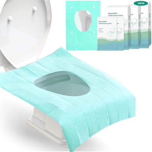 WLHFDC 30 Stück Einweg Toilettensitzbezug,40 x 60 cm Toilette Auflag für Kinder und Erwachsene,Toilettenauflage Einweg,Universal Toilet Seat Cover,WC-Sitz Matte,Ideal für Reisen,öffentliche Toiletten
