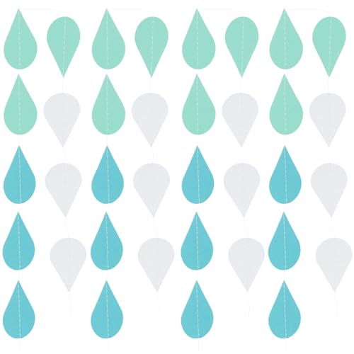 4 Saiten Regentropfen-Latte-Ornament Quasten Girlande Partydeko Duschen Ornamente hochzeitsdeko wandverkleidung Regentropfen für die Babyparty Regentropfen-Girlande Perlenpapier PRETYZOOM