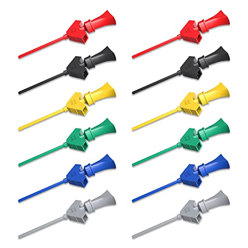 Cleqee SMD IC Testhaken Clip 12 Stück 6 Farben für Logic Analyzer, Elektronikprüfung