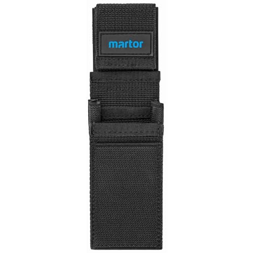 MARTOR GÜRTELTASCHE M Für Cuttermesser, Tasche Mit 5 Fächern Für Sicherheitsmesser/Stift/Schere, Mit Clip & Klettverschluss, Nylon, Schwarz