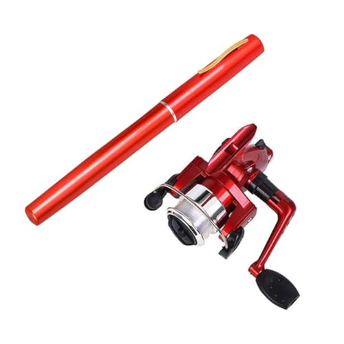 BEAHING Taschenfischereisen, Stift Angelrute mit Rollen Mini -Stange rotierend