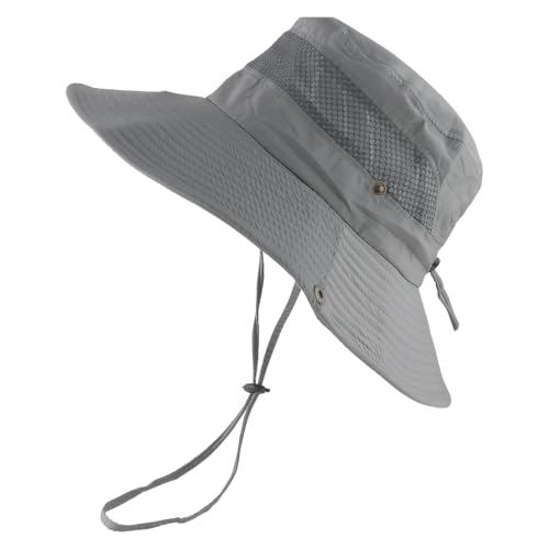 Roinaid Sonnenhüte für Damen UV-Schutz Bucket Cap Fischerhut Faltbar Safari Hut Fischerhut Damen Safari Hut Herren Unisex Sonnenhut Damen Herren für Wandermütze Jagd (55-60CM Grau)