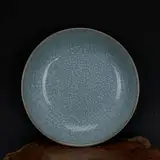 QXSJEDYCH Chinesischer Song-Dynastie-Ru-Ofen-Seladon-Teller, alte Porzellan-Antik-Sammlung Blumenteller