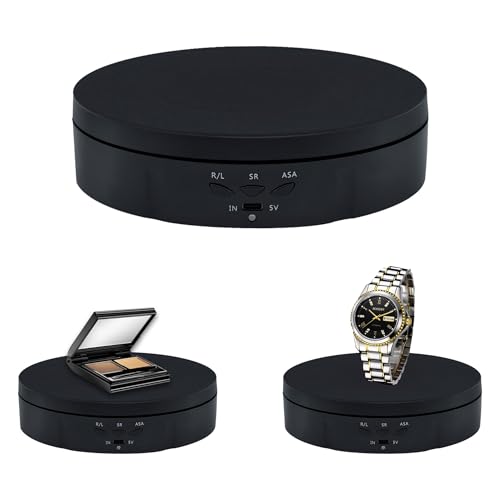 Mcbazel 360 Grad Elektrischer Drehteller Für Fotografie elektrisch drehbarer Drehteller Drehständer Display-Tisch 10KG zur Präsentation -14.5cm/5.7 inch（Schwarz）