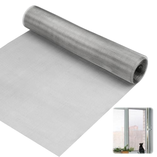 Drahtgeflecht Feinmaschig, Fliegengitter Metall 30x200cm Durchmesser des Lochs 1mm Drahtgeflecht Edelstahl 22 Mesh, Drahtgitter Feinmaschig für Lüftung Und Filterung, Türen, Fenster, Gärten Und Zäune
