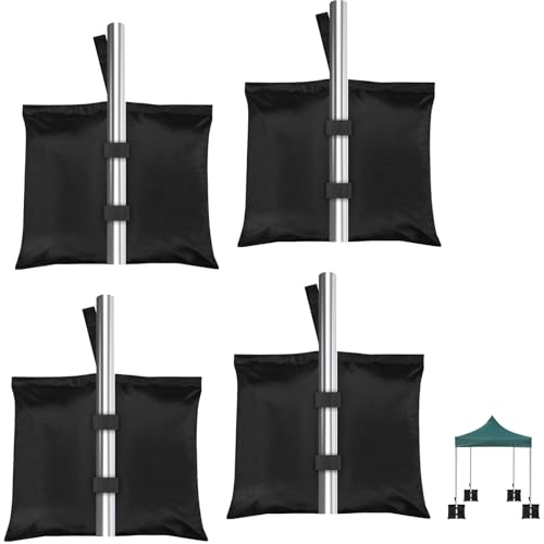 LINSOCLE Sandsäcke zum Beschweren- 4er Set Pavillon Gewichte aus 800D Oxford Gewebe | Ideal für Zeltbefestigung, Sonnenschirme und Ausstellungsstände