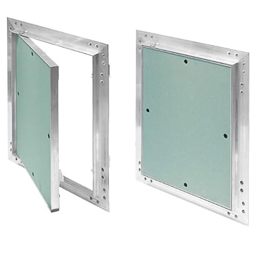SYSTERM Revisionsklappe 150x200mm Gipskarton 12,5mm KRAL1 Revisionstür Revision Wartungstür 15x20cm Wartung Reinigungsklappe Wartungsöffnung mit Aluminium-Rahmen Feuchtraumgeeignet grün Trockenbau