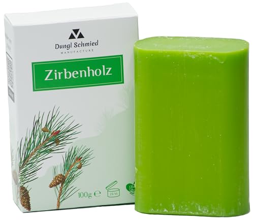 Dungl Schmied feste Seife Zirbelkiefer- Handmade Soap - Naturseife ohne Palmöl - Pflegeseife - Körperseife für alle Hauttypen - milde Peeling Seife handgemacht - Seifenstück mit natürlichem Duft