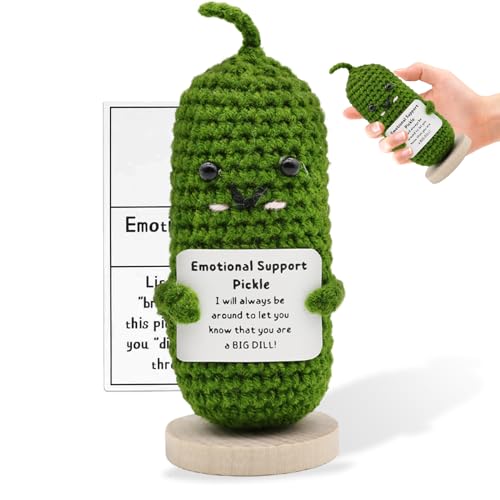 SPERMUOY Emotional Support Pickle,Pocket Hug Positive Pickle,Mini-Plüsch Figuren Lustige Gurke Puppe,Pickle Ornament Gift,emotional Pickle für Freunde und Eltern