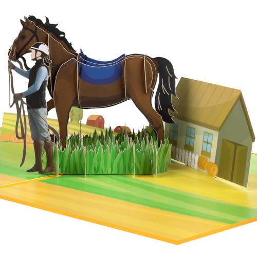 GREETING ART Pop-Up Karte Pferd- 3D Geschenkkarte zum Geburtstag für Reiter - Lustige Glückwunschkarte für Pferdeliebhaber - Geldgeschenk oder Gutschein für Reiten & Reitstunden