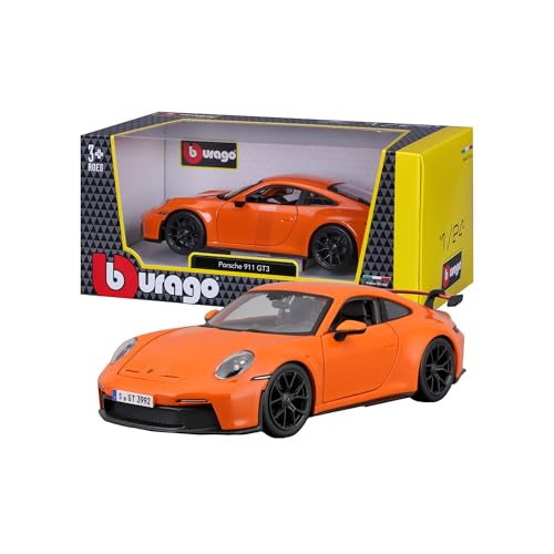 Bburago 18-21104 Porsche 911 GT3 (2021): Modellauto im Maßstab 1:24, Türen beweglich, grün oder orange