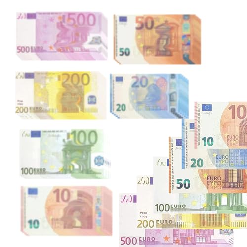 150 Blätter Spielgeld Scheine, Fake Geld, Prop Money, Spielgeld für Spielzeug Kasse Prop Money für Kinder, 10/20/50/100/200/500, Realistische Handelsszene für Lern und Spielzwecke