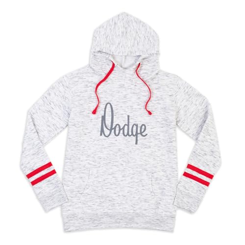 Dodge Script Damen Scuba Neck Hooded Sweatshirt, Weiß/Rot, S