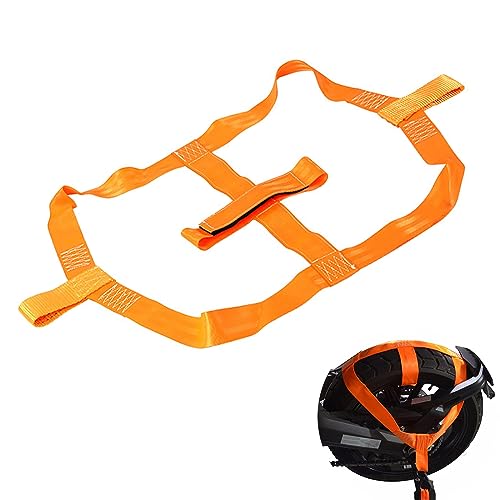 Motorrad Transportsicherung, Binderiemen Für Motorrad Hinterrad Abspanngurt Transportsicherung Gurt Verzurrsystem für Hinterrad Motorrad Hinterrad Tie down Strap (Orange)