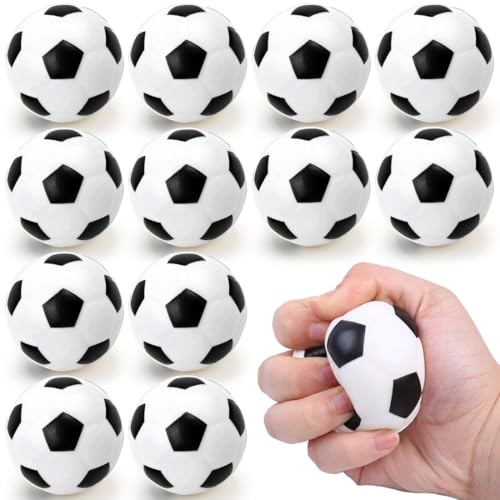 12 Stück Mini Fußball, Fußball Klein, Mini Sportbälle, Schaumstoffbälle, Mini Fussball, Kickerbälle, Antistressball, Mini Ball, Softball Fußball, Fußball Stressbälle für Kinder und Erwachsene