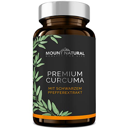 Curcuma Kapseln im Glas - Hochdosiert, Vegan. Kurkuma Pulver + 95% ig Curcumin Extrakt (Entspricht Ca. 13.000mg/Tag) + Piperin, Laborgeprüft & Aus Deutschland