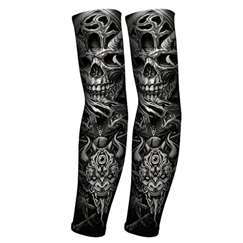 RU-X Tattoo Arm Sleeve Gaming Herren,Armstulpen Damen Lang Weib Dünn，Armstulpen Sommer Winter für Handball,Basketball,Sport Zubeh，XL