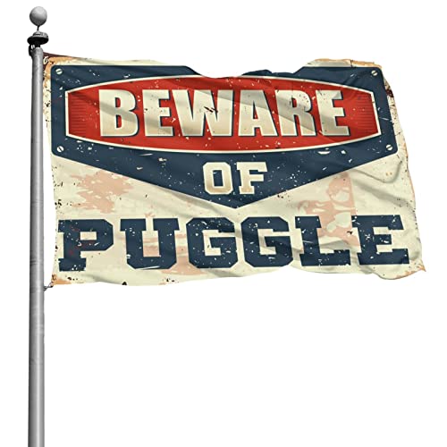 Country Boy Flaggen "Beware Of Puggle", Pool-Schilder und Dekoration, lustige Raumdekoration für den Außenbereich, 30 x 45 cm