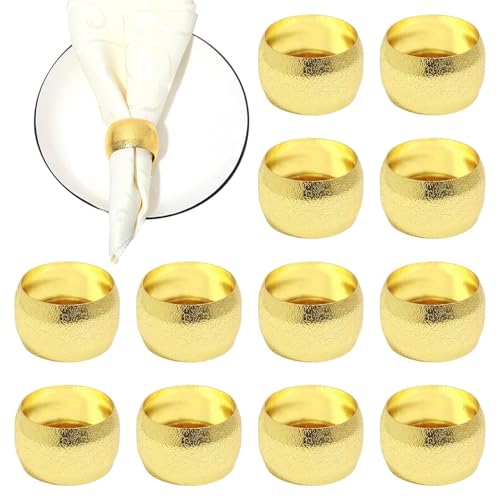 Serviettenringe, 12 Stück Elegante Metall Serviettenring, Serviettenringe Weihnachten, Servietten Schnallen Blätter für Weihnachten Hochzeitsfeier Abendessen Jubiläum Tischdekoration