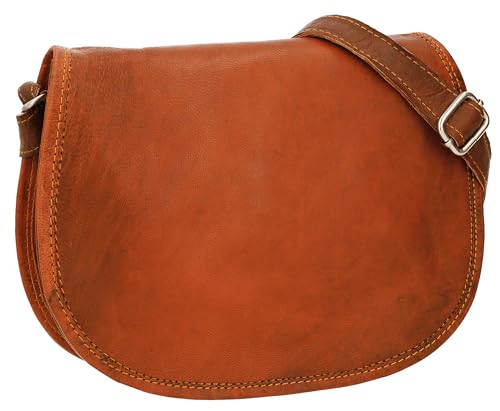 Gusti Handtasche Leder - Holly Damen Umhängetasche Ledertasche Vintage Braun Leder