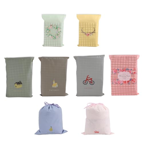 8 Stücke Travel Storage Taschen Reise Essential Taschen-in-Bag Gepäck Veranstalter Verpackung Cubes Schuhe Tasche Kosmetik Toilettenbeutel (Style: Reißverschluss)