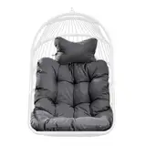 Mojia Hängesessel Kissen, Auflage für Polyrattan/Rattan Hängeschaukel Outdoor, Polster, Hängekorb, Sitzkissen Polster für Hängesessel, Schaukelkissen Rückenkissen 75x100cm (Dunkelgrau)