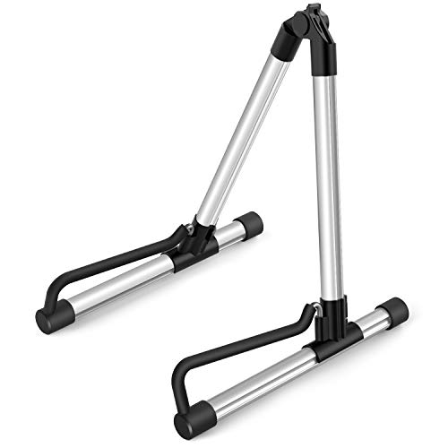 Donner DS-1 Gitarrenständer für Akustikgitarren, zusammenklappbar, aus Metall, für Elektro, Bass, Bass, Ukulele (Silber)