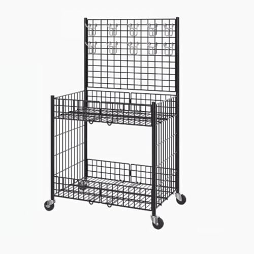 Aoligei Multifunktionale Gitterwand, Messestand Verkaufstisch, Faltwagen mit Rädern für Kunsthandwerksmessen, Einzelhandelsdisplays, Flohmärkte (65 * 55 * 130cm)