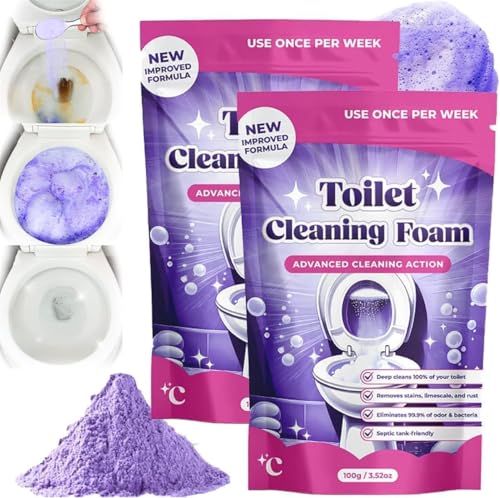 Fizzclean WC-Reiniger Reinigungsschaum, Insta-Action Schaum für Strahlend Saubere Toilette Ohne Aufwand, Beseitigt Flecken In 20 Minuten, Scheuerfreie Reinigung (2)