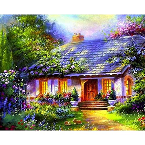 VNLMKS 5D Diamant Malerei Kits, DIY Diamond Painting Vollbohrer Crystal Strass Stickerei Gartenhausbau Runde Bohrer Erwachsene Kinder für Büro Wand Haus Dekoration 30x40cm