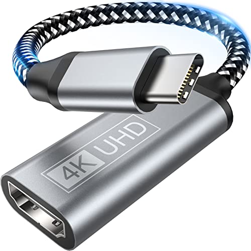 USB C auf HDMI Adapter - Type C zu HDMI 4K Adapter (Kompatibel mit Thunderbolt 3),Video Audio Ausgang für iPhone 15Pro/15Pro Max,MacBook Pro/Air,Pixelbook,Surface Go,iPad Pro,XPS,Samsung Galaxy S/Note