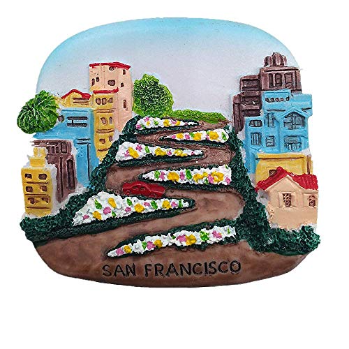 3D Lombard Street San Francisco Kalifornien Amerika Kühlschrankmagnet Souvenir Geschenk Haus & Küche Dekoration Magnetaufkleber USA Kühlschrankmagnet Kollektion