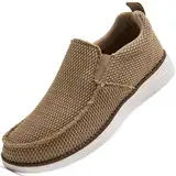 KTVHYW Herren Loafer Slip On Sneakers Slipper Schuhe Laufschuhe Mokassins Turnschuhe Sportschuhe Bequeme und Atmungsaktive Tennisschuhe-Khaki-43