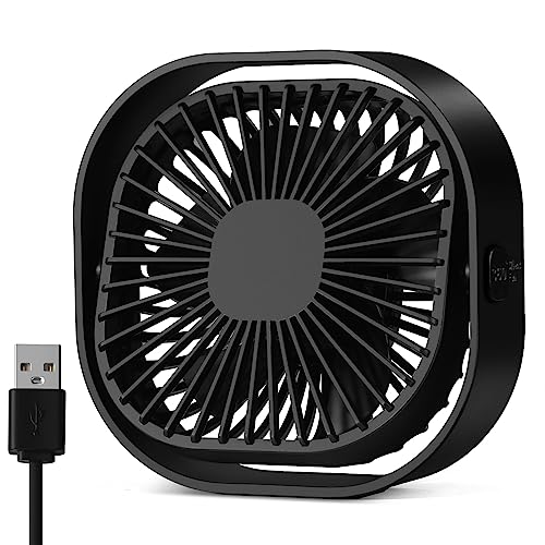 benpen USB Tischventilator Leise Klein,360° Mini Ventilator Grow,Small Table Fan Mit 3 Stufe,BüRo Ventilator,keiner USB Lüfter pflanzen ventilator Schreibtisch Schlafzimmer Zuhause im Freien PC