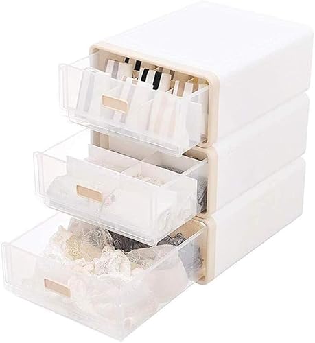 ZUOZUIYQ Schubladenspeicherschrank-Box Finishing Box Socken Höschen BH Multi-Layer Gitter kostenlos Gruppenhaus transparent (Khaki)