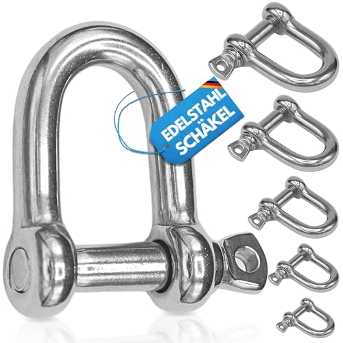 Rostfreie Schäkel Edelstahl 4-25mm Rostfrei | Schäkel V4A Edelstahl 304 | 2, 4, 10 Stück | Version Schäkel Edelstahl 5mm 4 Stück