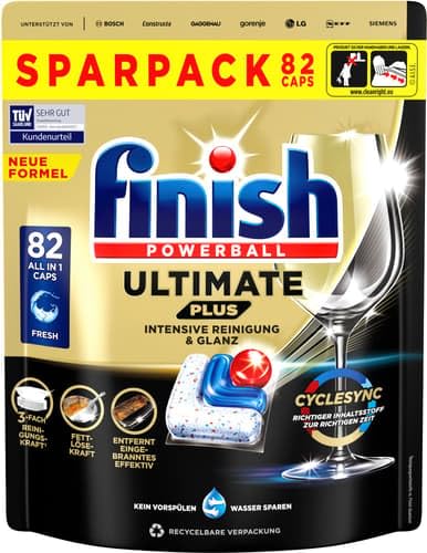 Finish Ultimate Plus Fresh Spülmaschinen Caps, Sparpack, 82 Caps (1 kg)