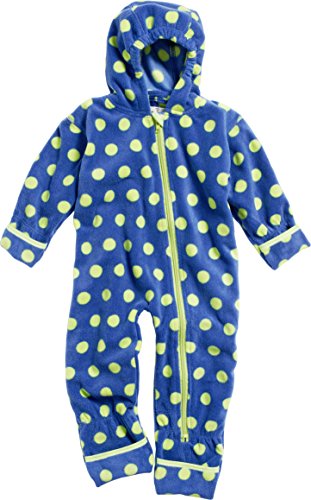 Playshoes Baby-Unisex Fleeceoverall, Fleeceanzug Punkte, Oeko Tex Standard 100 Schneeanzug, Blau (Marine 11), 62