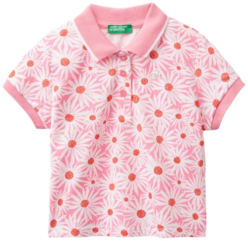 United Colors of Benetton Mädchen Poloshirt M/M 3lryg300q Polohemd, Rosa, 104 cm
