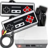 Retoo Spielekonsole Classic Retro, Videospielkonsole mit 620 Eingebaut Spielen und 2 Fernbedienungen, AV-Ausgang Klassische Konsolen 8-Bit-Spiele für Kinder und Erwachsene, Kinderspiele