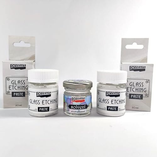 Zita´s Creative Glasätzungspaste 2x50ml im Set mit Verdünner. Glass Etching Paste, Ätzpaste, Frosteffekt