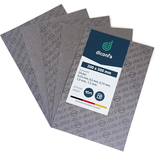 diconfa DIN-A4 Dichtungs-bogen Abil N // STÄRKE 0,25mm bis 1,5mm - Menge 1 bis 200 Stück // AUSWAHL: 200x300x1mm, 1 Stück - Universal Dichtungsmaterial Dichtungspapier KFZ Auto Motorrad PKW