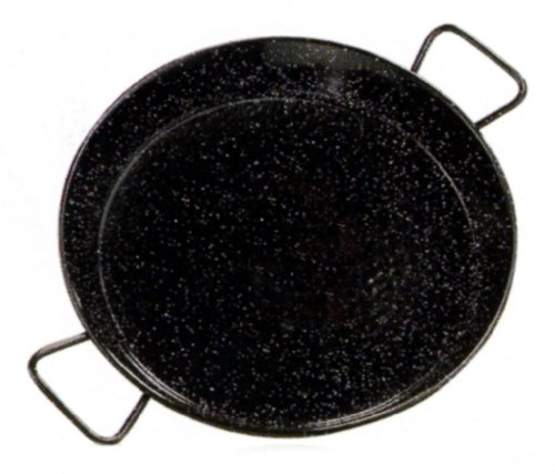 La Ideal 3-Person / 28-cm Enamelled Valencian Paella Pan, Alloy Steel, Schwarz, 28 cm, 12