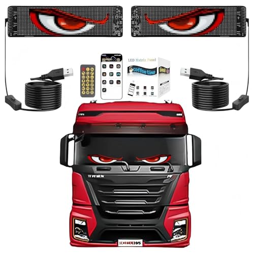 Devil Eyes LKW, Weicher Bildschirm led Eyes for Truck Hohe Helligkeit, Devil Eyes Straßenverkäufern,onetotwo70x16.6CM
