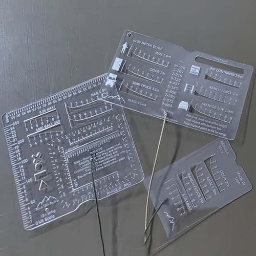 Generisch Range -Karte, Karte, Tragbares Analogentfernungswerkzeug, Entfernungsmesser Mit 6 Reticles, Dia -Regelwerkzeug FüR Hirsche, Elche, Outdoor -Sportarten,1pcs