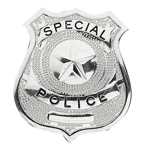 W WIDMANN MILANO Party Fashion 3302A - Polizeimarke, Polizist, Silber, Kostüm, Accessoire, Karneval, Mottoparty