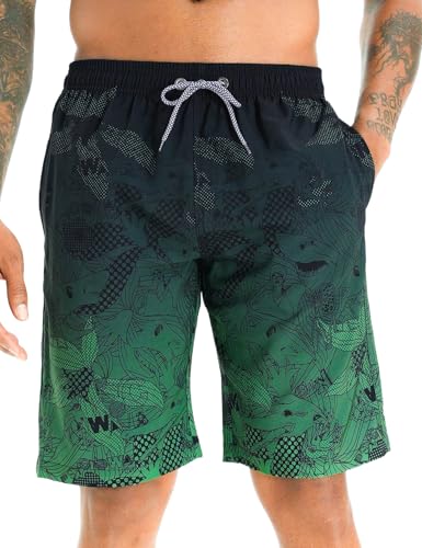 APTRO Herren Badehose Freizeit Short Schnelltrocknend Badeshorts Grün BS023 L
