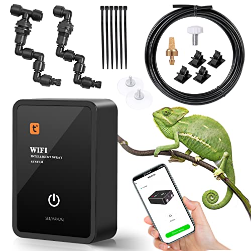 Intelligentes Reptilien Benebelungssystem, Automatisches Zerstäuber für Chameleons, Regenwald Sprüher Terrarien Nebelsystem Indoor Pflanzenbewässerungssystem für Amphibien/Herps/Kräuter