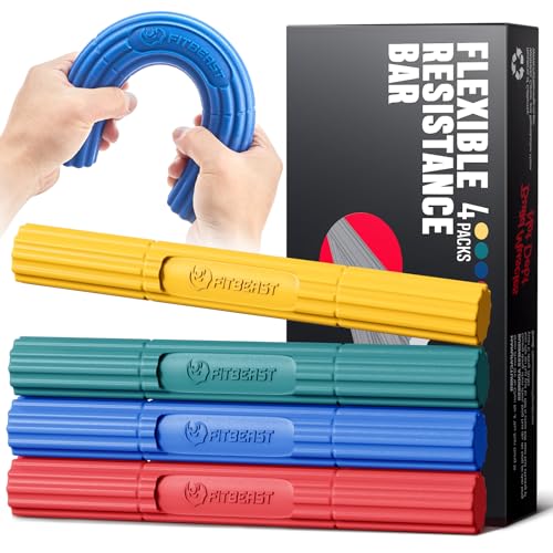 FitBeast Fitness-Widerstandsbarre für Physiotherapie und verbesserte Griffkraft – Übungsstab ideal zur Linderung von Sehnenentzündungen – Handtrainer zur Tennisellenbogen und Golferellenbogen